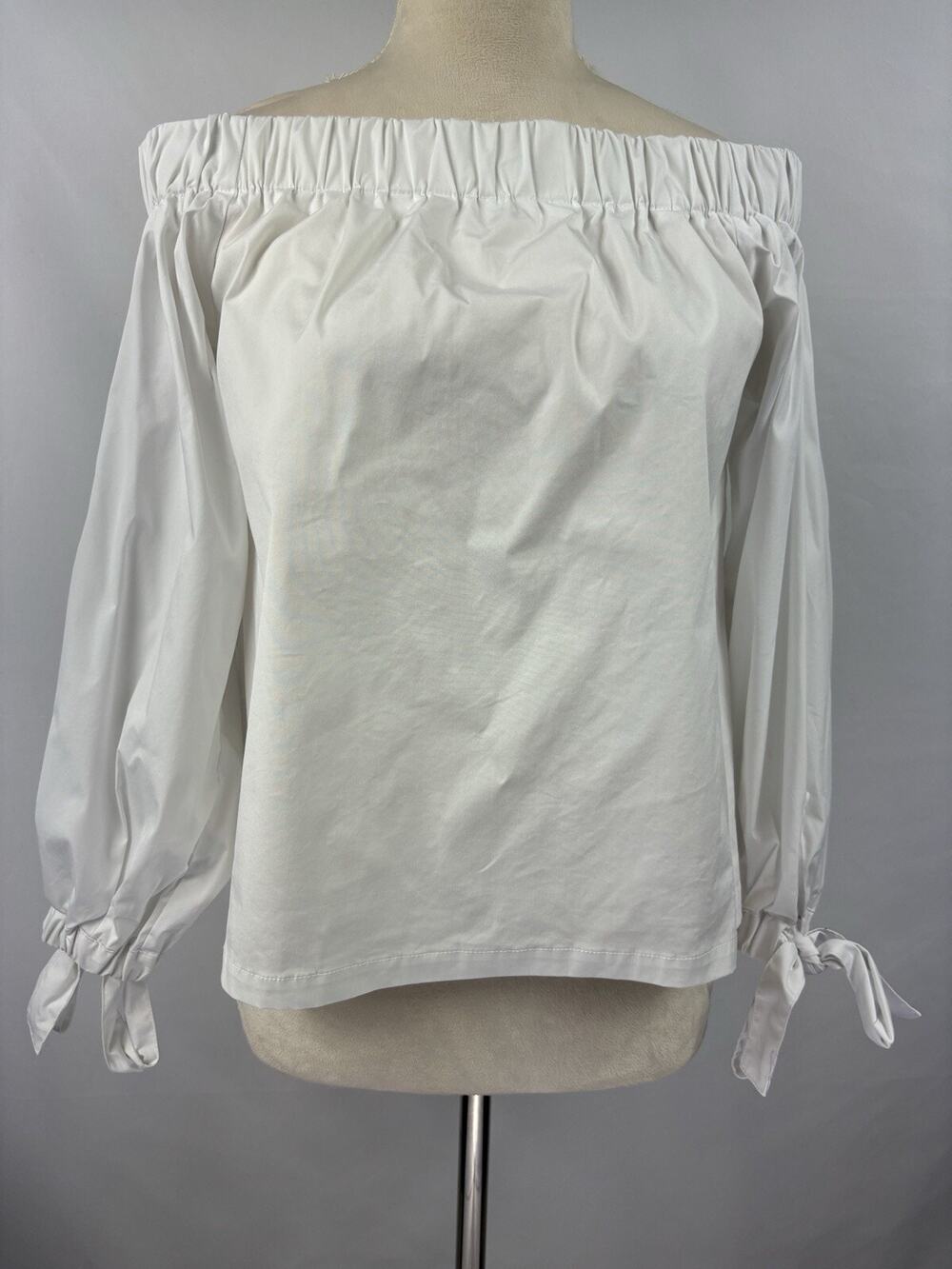 7 For All Mankind Off Shoulder Top White Small